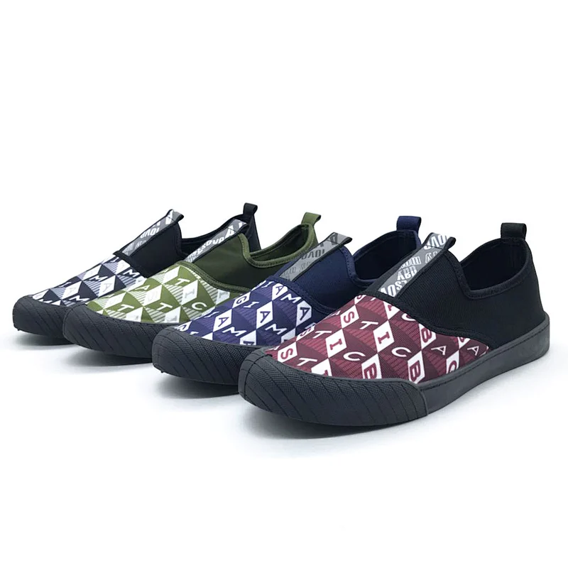 Hot Sale Cheap Men Flat Injection Casual Canvas Shoes with Customized