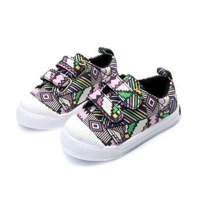 Factory OEM New magic tape children's casual shoes canvas trendy shoes