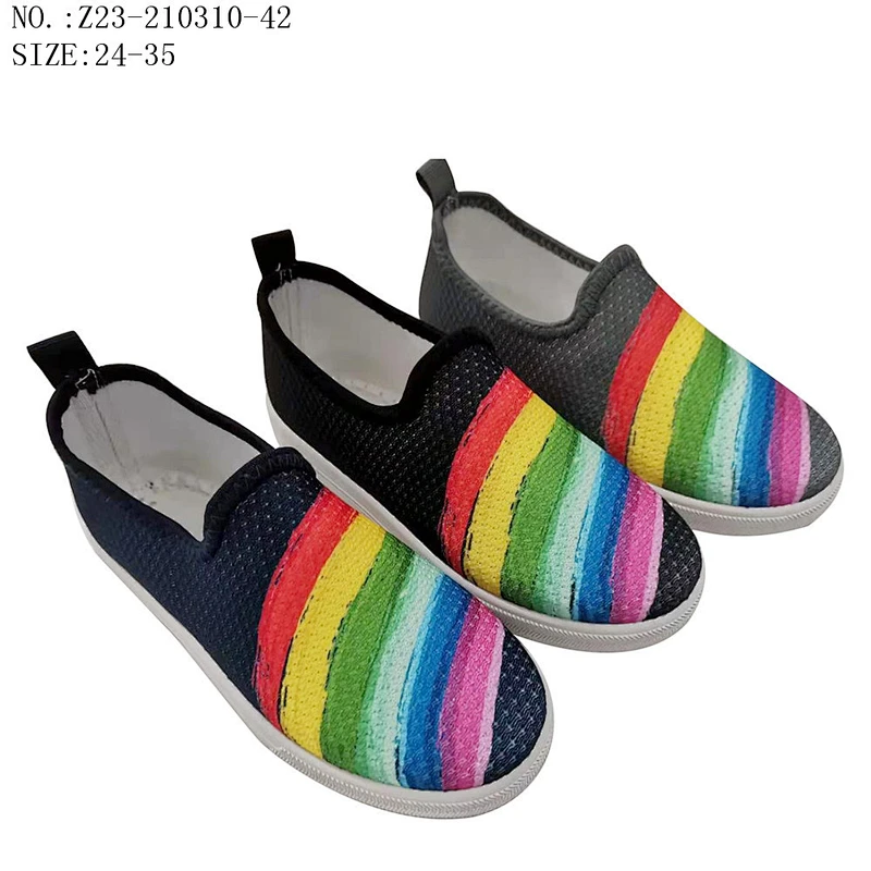 Factory OEM cheap Customize Classic Fashion Style Children Injection Slip on Loafers Shoes Footwear Casual Canvas Shoes