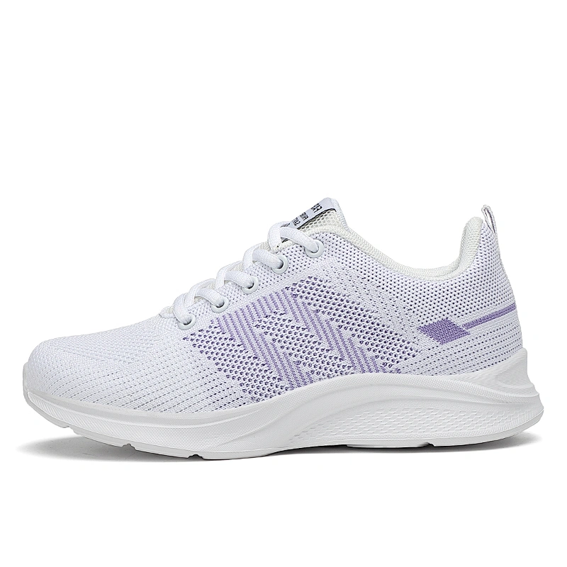 New Arrival Lace-up Women's sport Casual Shoes ladies fly knitted Running walking sneaker Shoes