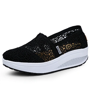 Women Wedge Shoes Breathable Sneakers Slip On Casual Walking Shoes