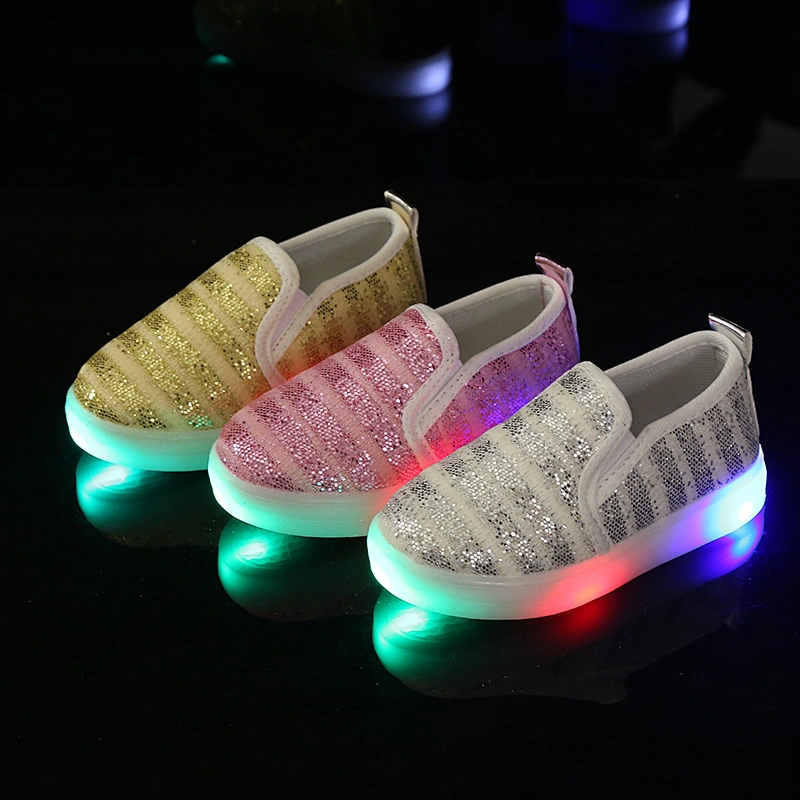 Casual Children loafers slip on canvas shoes with light sole for baby kids
