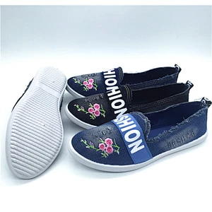 Customize Latest design lady jean injection shoes casual shoes canvas shoes