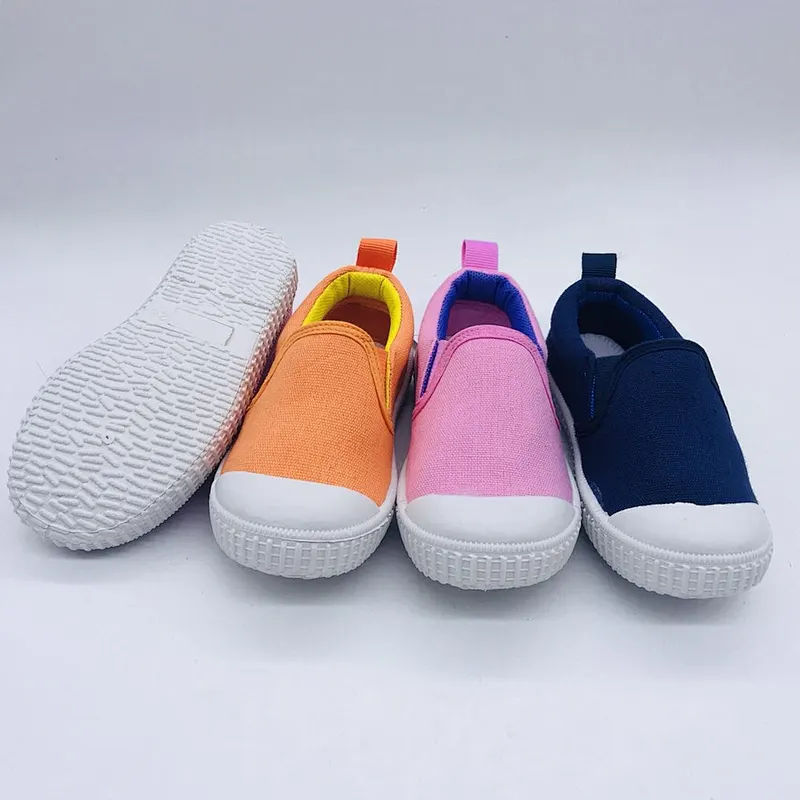 High quality fashion children slip on injection casual loafers canvas shoes