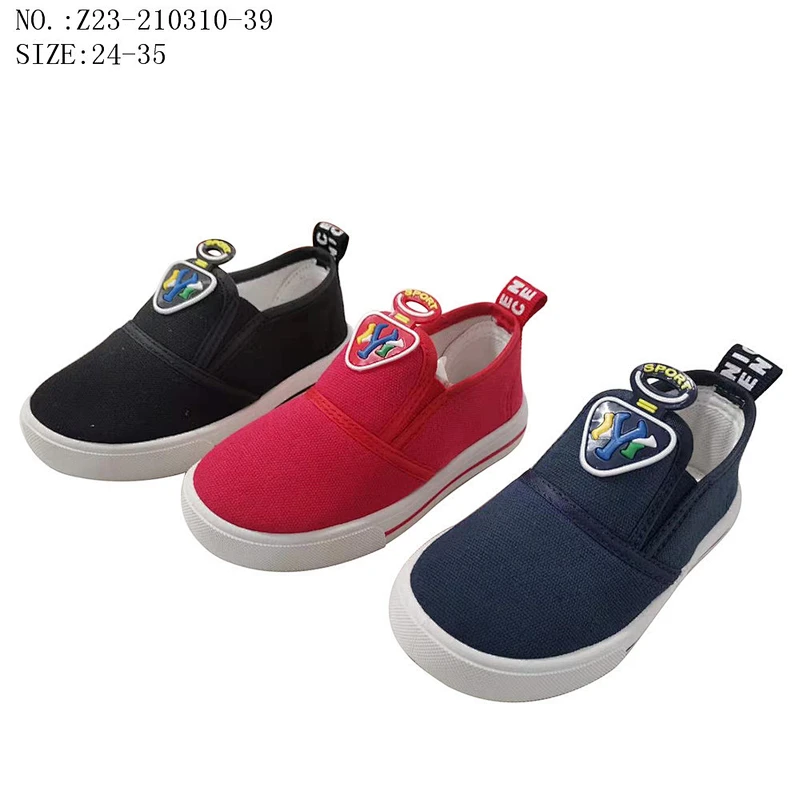 Factory OEM cheap Customize Classical Design Children Injection Slip on Loafers Footwear Casual Canvas Shoes