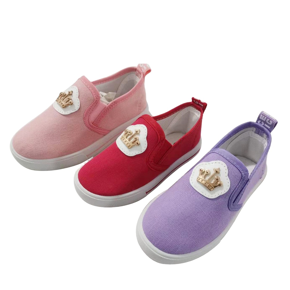 Factory OEM cheap Customize Latest Cheap Injection Children Slip on Loafers Footwear Casual Canvas Shoes