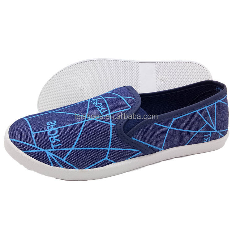 Lady shoes cheap price women slip on flat loafers casual canvas shoes with good price
