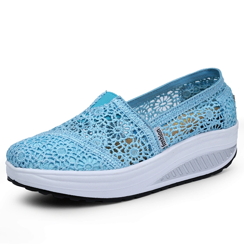 Women Wedge Shoes Breathable Sneakers Slip On Casual Walking Shoes
