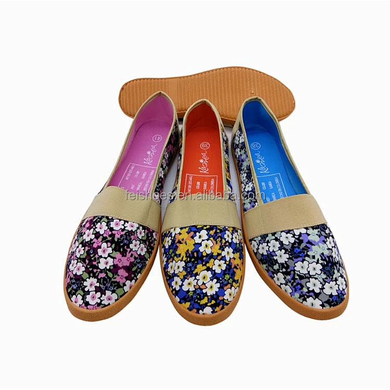 Cheap latest design lady flat shoes casual shoes canvas shoes