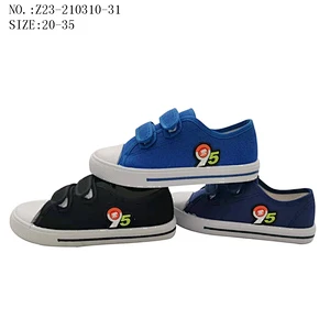 Factory OEM cheap Customize Three Colors Fashion Children School Shoes Students Casual Canvas Shoes with Magic Tape