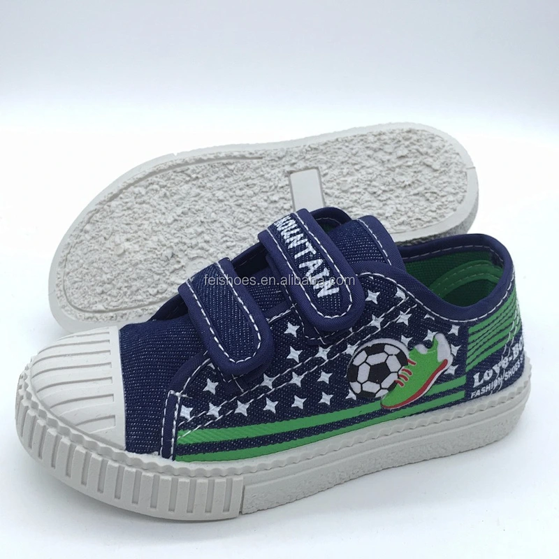 Hot Sale fashion Children Injection Casual flat canvas Shoes with magic tape
