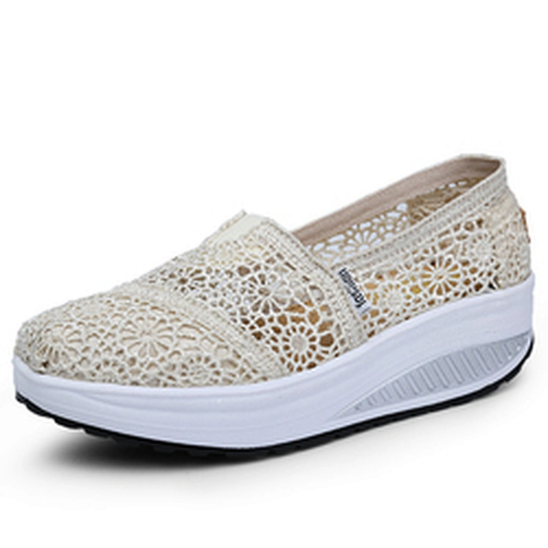 Women Wedge Shoes Breathable Sneakers Slip On Casual Walking Shoes