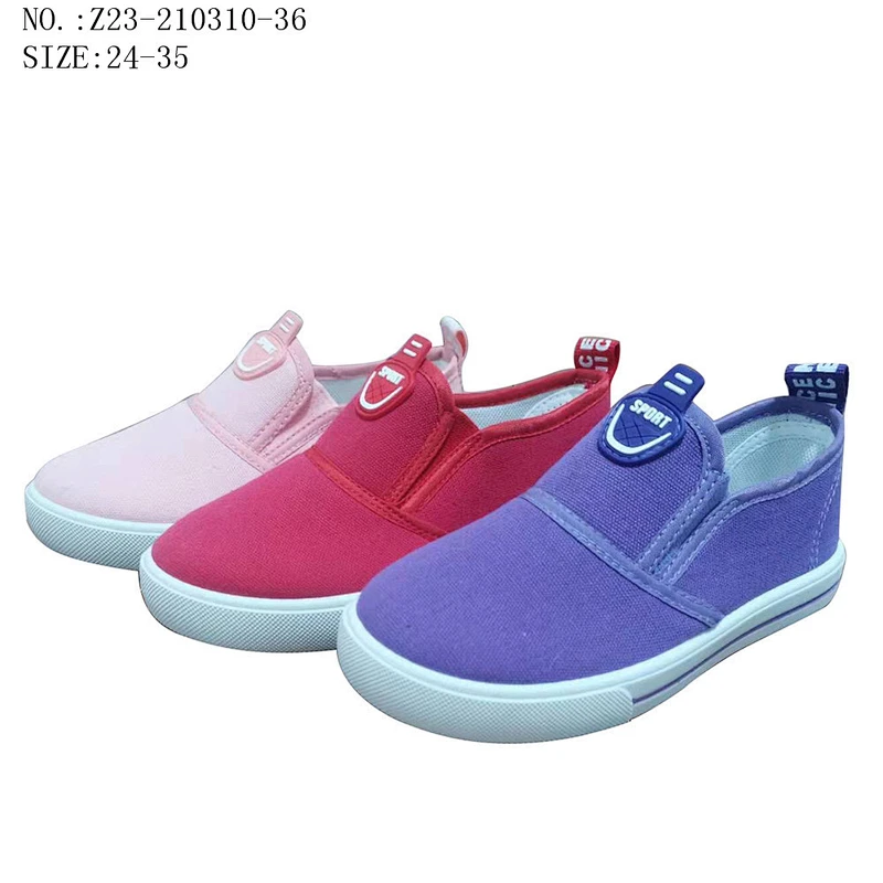 Factory OEM cheap Customize Latest Cheap Injection Children Slip on Loafers Footwear Casual Canvas Shoes