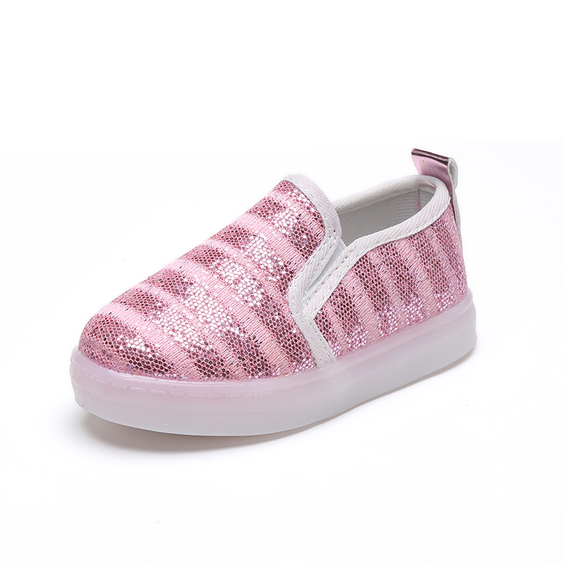 Casual Children loafers slip on canvas shoes with light sole for baby kids