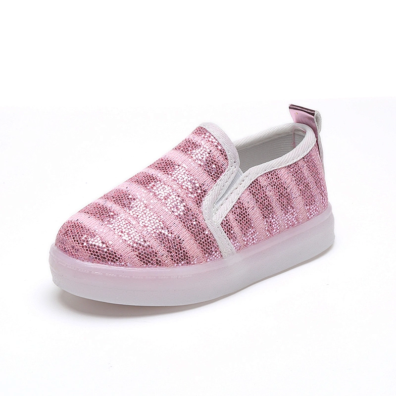 Casual Children loafers slip on canvas shoes with light sole for baby kids