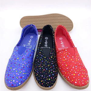 OEM Factory Customize Latest Style Cheap Women Injection Flat Casual Canvas Shoes with Customized