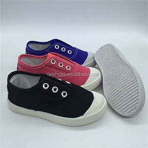 Newest fashion lace up children casual flat canvas shoes