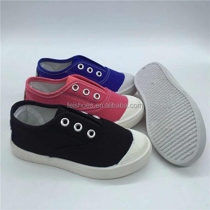 Newest fashion lace up children casual flat canvas shoes