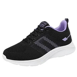 New Arrival Lace-up Women's sport Casual Shoes ladies fly knitted Running walking sneaker Shoes