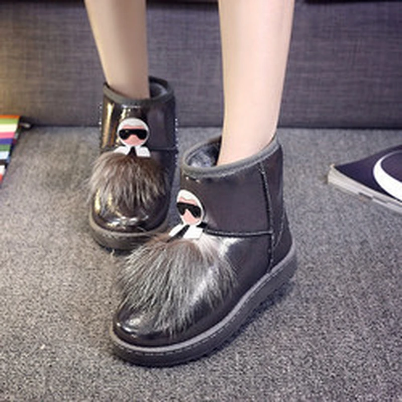 Ladies Warm Short Ankle Boots Women Winter Fur Snow Boots
