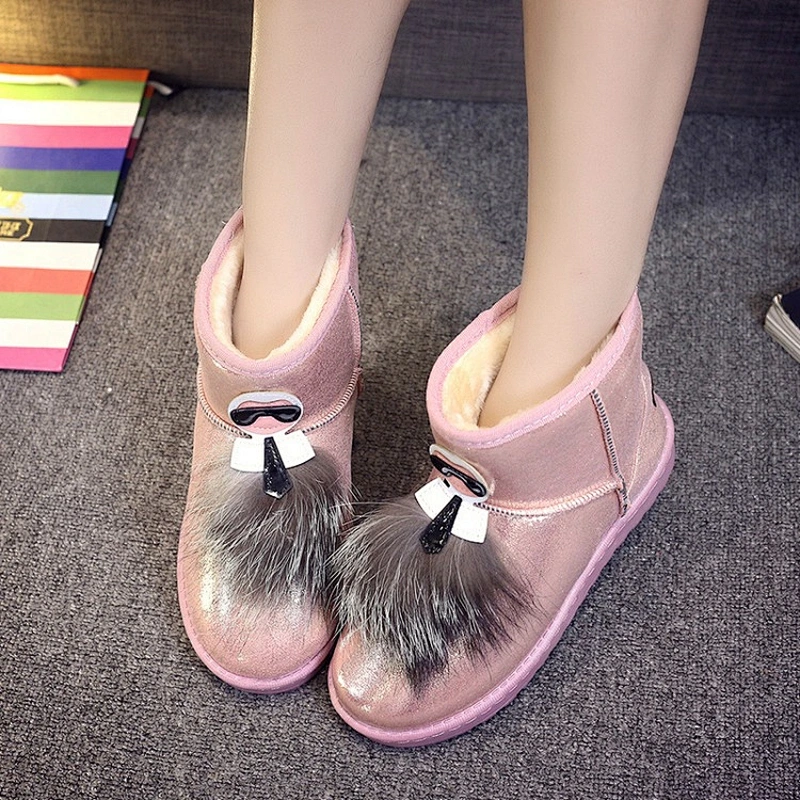 Ladies Warm Short Ankle Boots Women Winter Fur Snow Boots