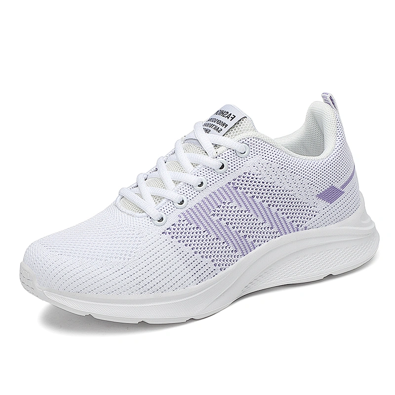 New Arrival Lace-up Women's sport Casual Shoes ladies fly knitted Running walking sneaker Shoes