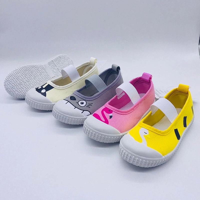High Quality Children's Elastic Straps Injection Casual Canvas Shoes with Customized