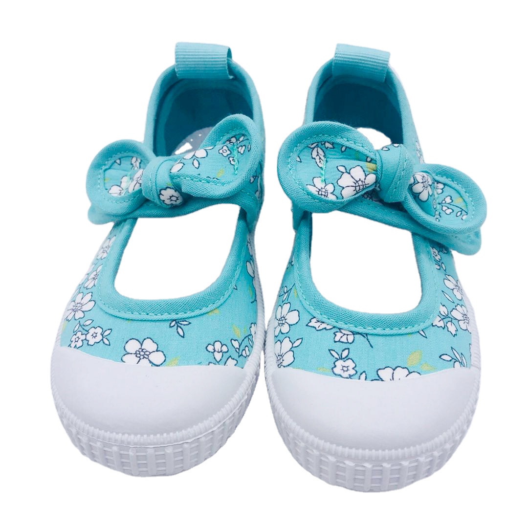 High Quality Bowknot Straps Children Injection Casual flat Canvas Shoes
