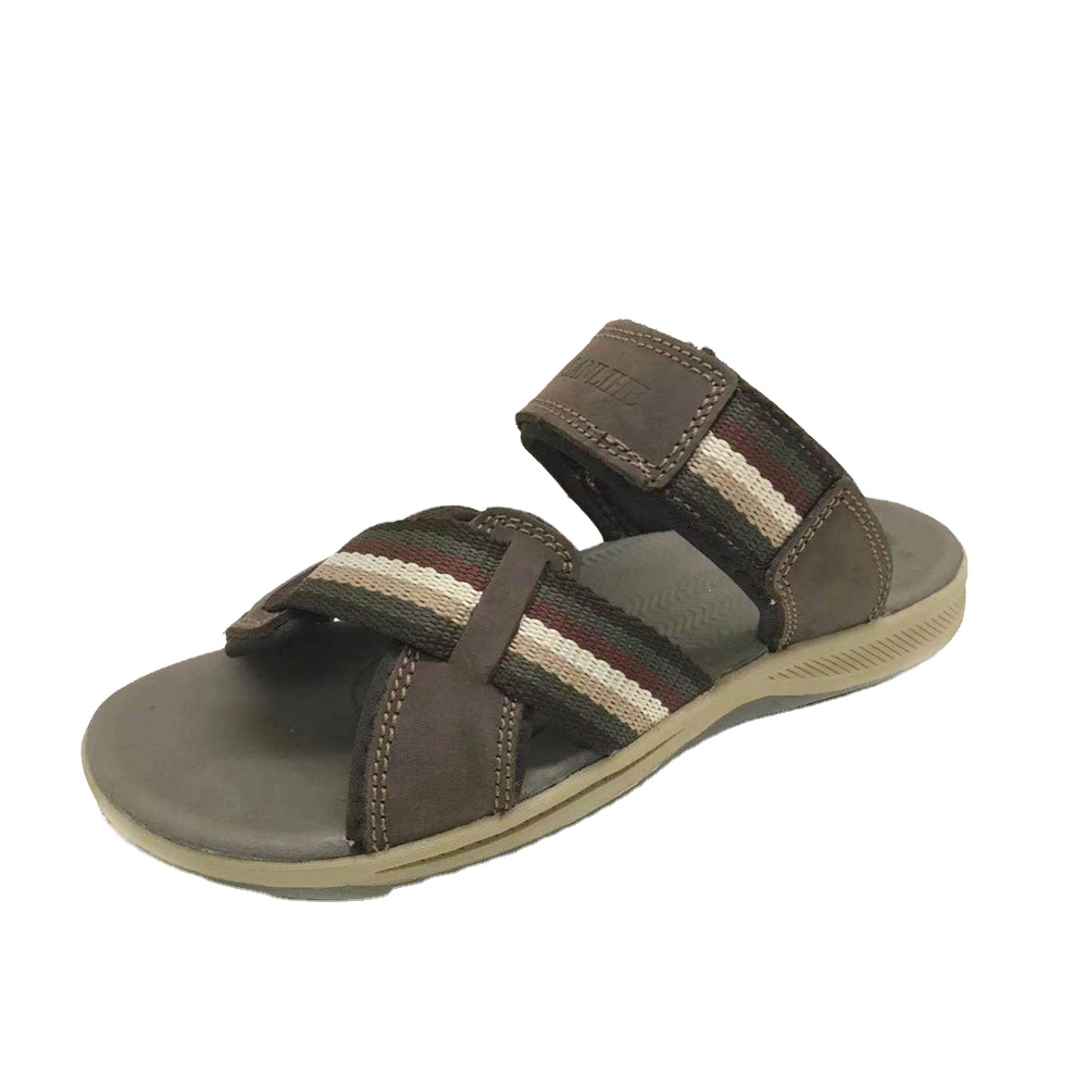 Latest Style Trend Men Outdoor Slides Beach Slippers Leather Sandals for Summer