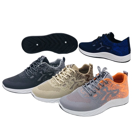 Fashion Design Injection Tennis Sneakers Casual Running Sports Fly knit Shoes for Men
