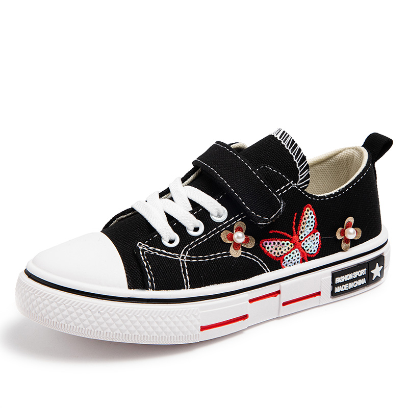 Lightweight Soft Sole Classic children Walking Casual Canvas Shoes whit butterfly