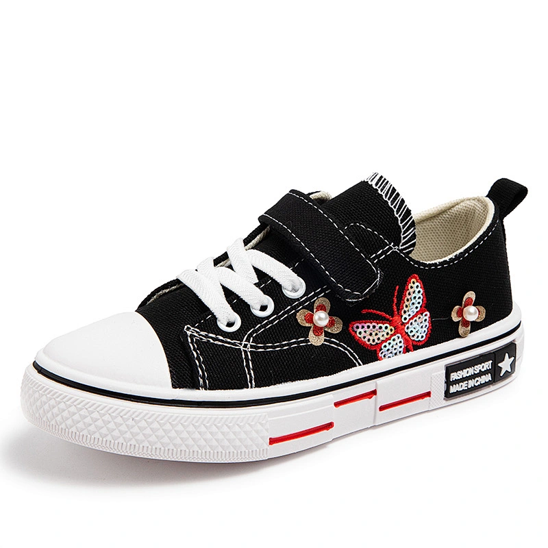 Lightweight Soft Sole Classic children Walking Casual Canvas Shoes whit butterfly