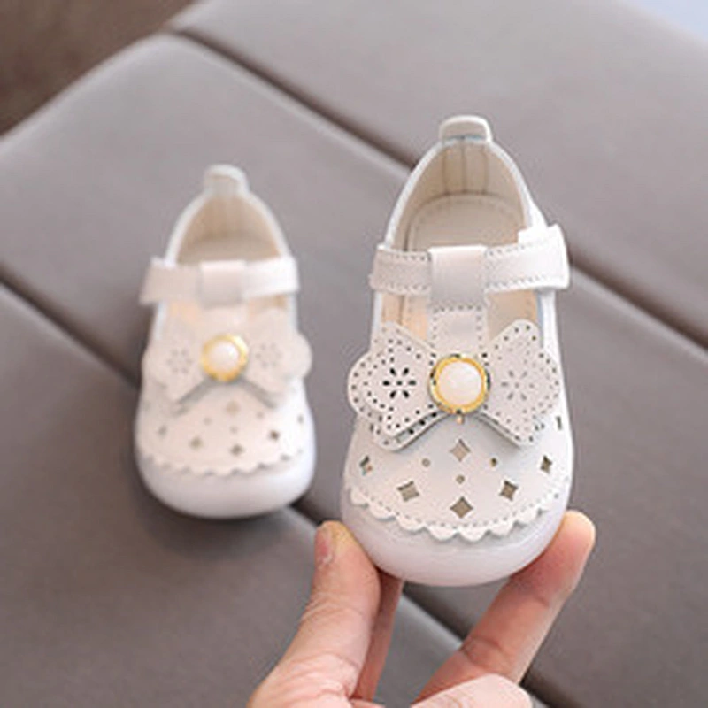 New Style Bowknot Girls Casual Shoes Children Baby Leather Shoes