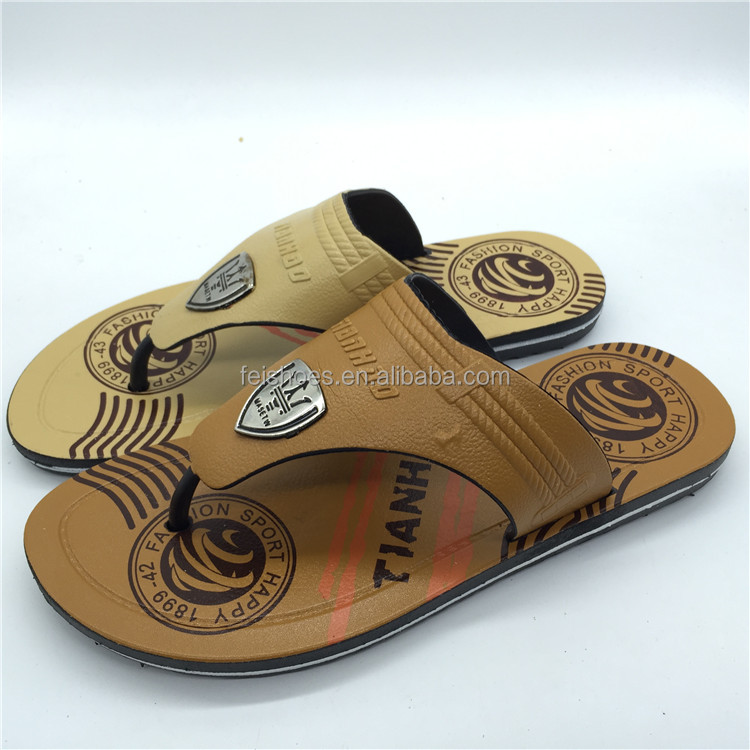 Man $1 Dollar Pvc Slide Flips Flop Slipper Sandal Shoes (1899A3)