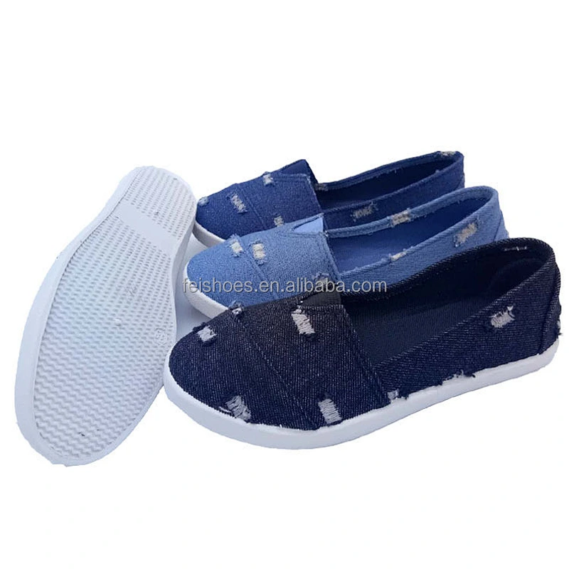 women shoes Factory price ladies injection slip on casual canvas shoes canvas shoes