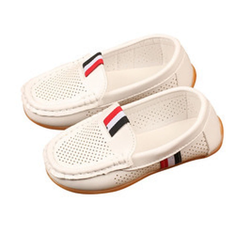 New Breathable casual children slip on leather shoes kids loafers shoes