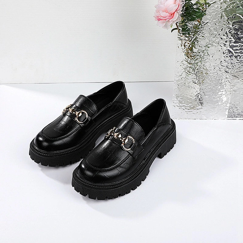 New Custom platform women shoes British style women retro leather casual loafers shoes