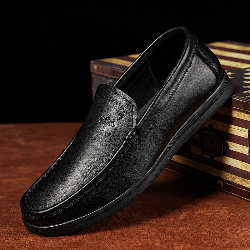 Leisure slip on Loafers Men Dress leather shoes casual walking style shoes