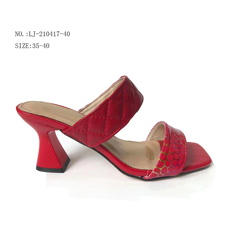 Factory OEM High quality ladies wedges outdoor slides slippers chunky heels sandals for summer