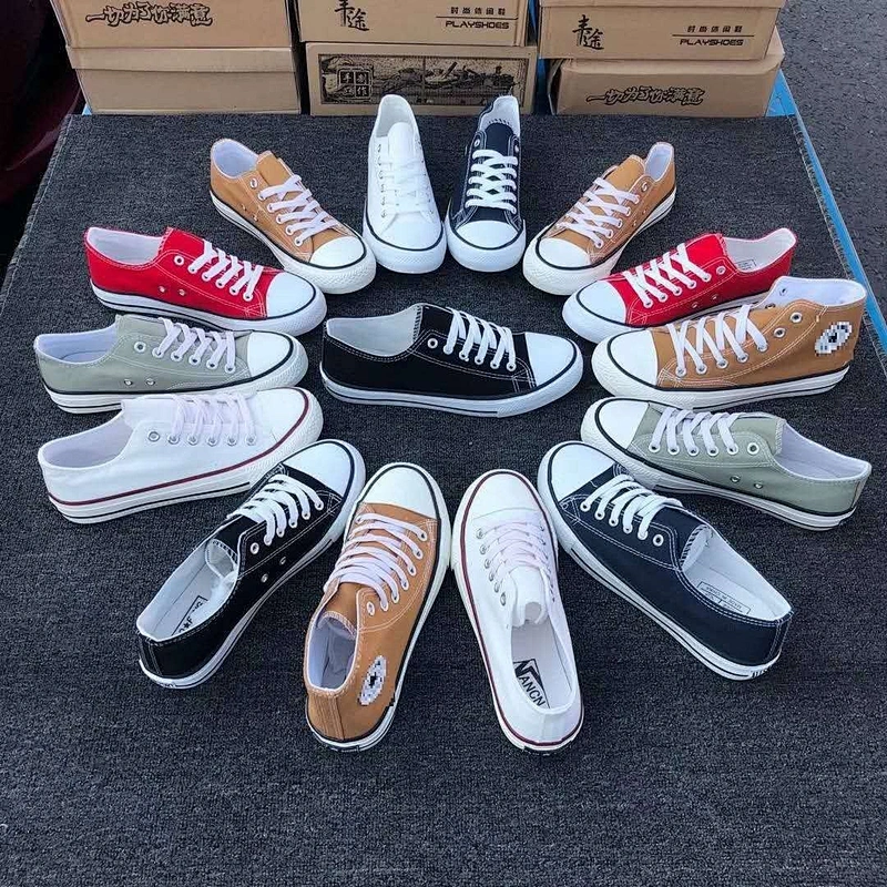 Mix Style Fashion Men Casual Vulcanized Canvas Sneakers Stock Shoes