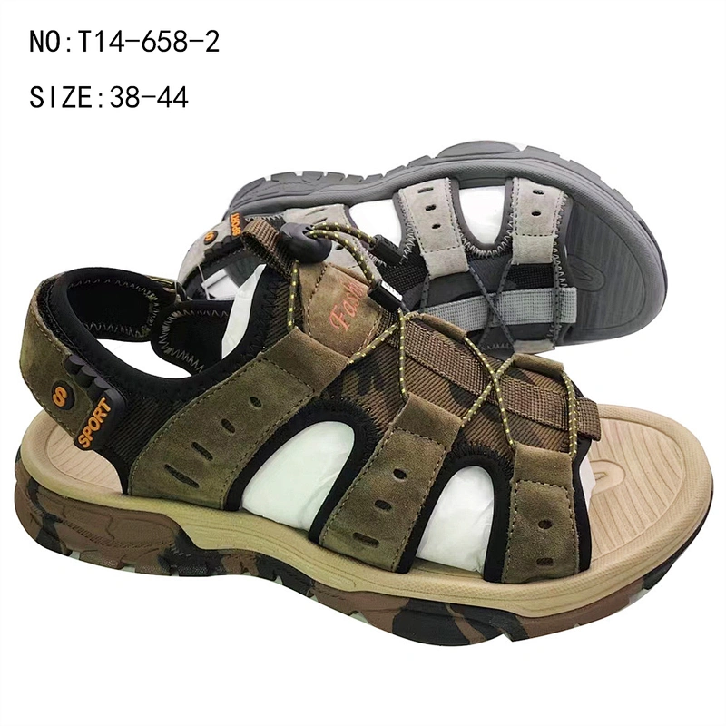 Custom Men Genuine Leather Sport Sandals Open Toe Outdoor Hiking Beach Sandals