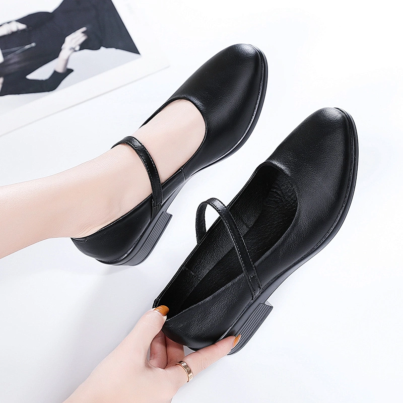 Women Pumps Ankle Strap Mary Jane Shoes Low Heel