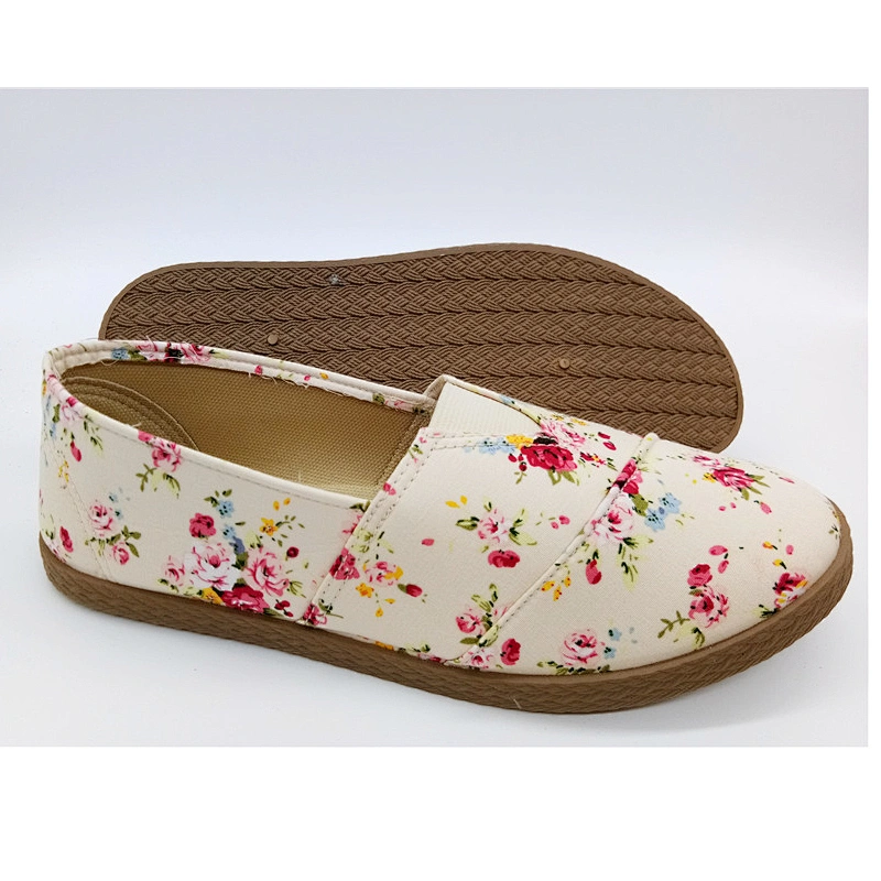 women  Cheap Price Injection Flat Canvas Shoes