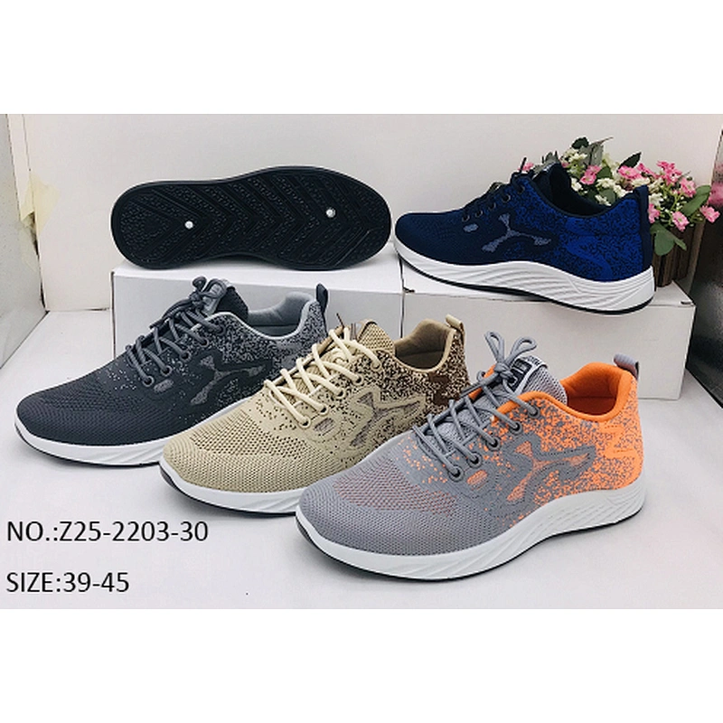 Fashion Design Injection Tennis Sneakers Casual Running Sports Fly knit Shoes for Men
