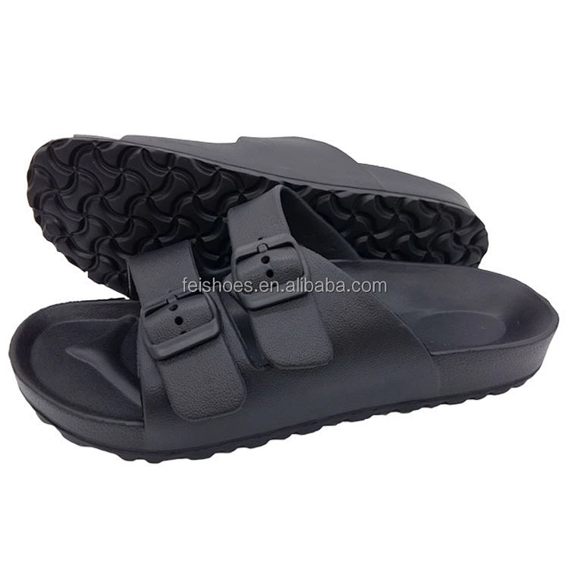 Hot sale two buckles outdoor indoor beach EVA man slipper shoes beach sandals  slippers shoes
