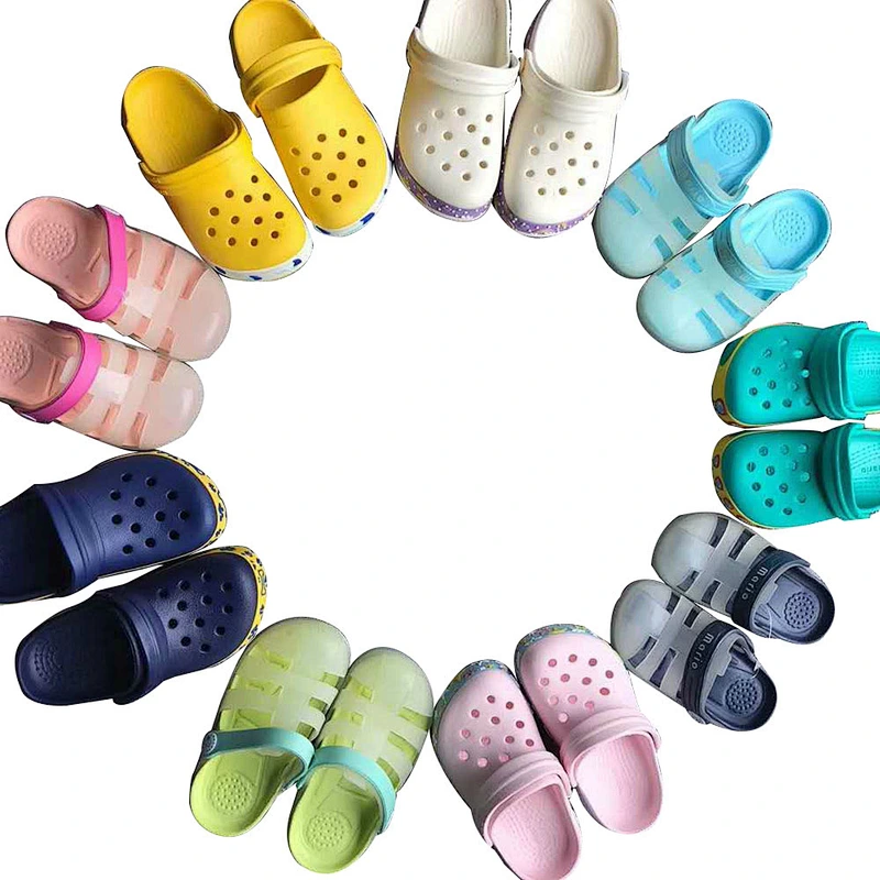 Children garden shoes mixed color mixed size garden shoes stock