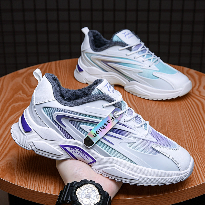 Men Walking Shoes Running Sports Casual Sneakers Fur Lined