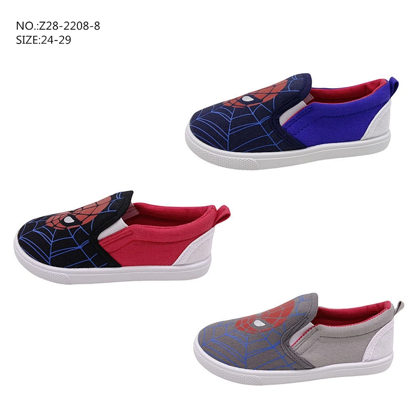 New Non Slip Custom Children Flat Slip on Loafers Injection Casual School Canvas Shoes