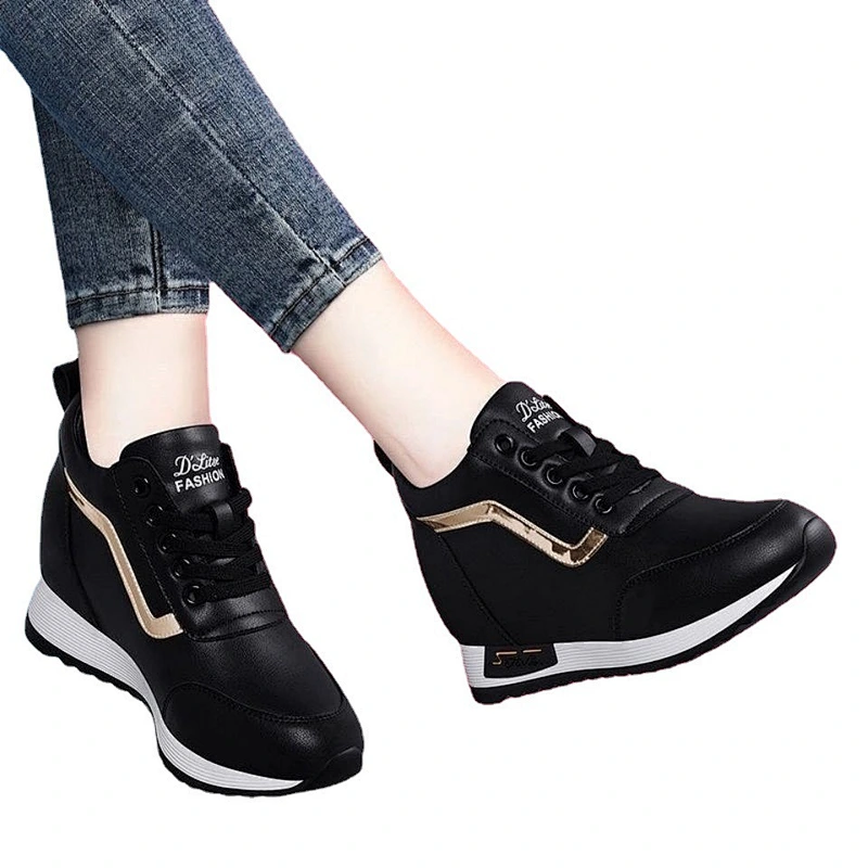 New Height Increasing platform women all-match white shoes casual breathable sneaker sports shoes