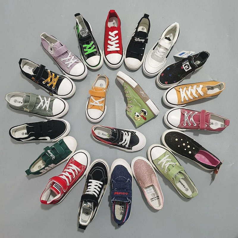 Hot sale Mix style Children Vulcanized Canvas Shoes Kids Casual Sneakers stock lots